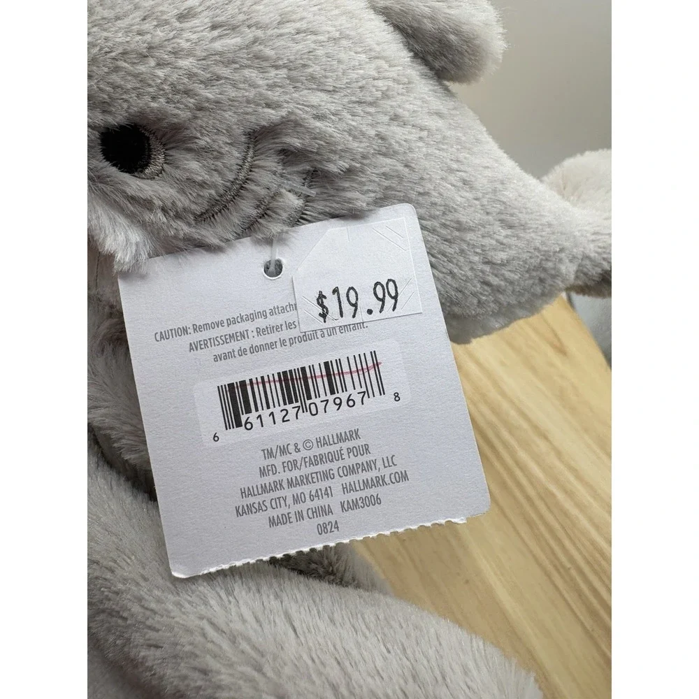 Hallmark Baby Shark Lovey Security Blanket Gray White Plush Striped KAM3006